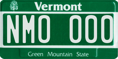 VT license plate NMO000