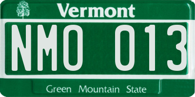 VT license plate NMO013
