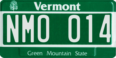 VT license plate NMO014