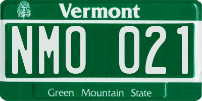 VT license plate NMO021