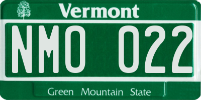 VT license plate NMO022
