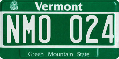 VT license plate NMO024