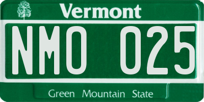VT license plate NMO025