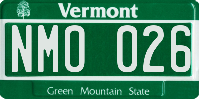 VT license plate NMO026