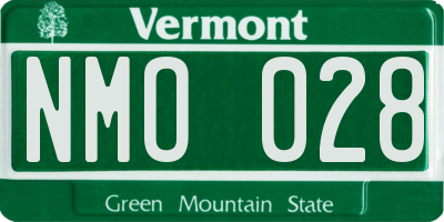 VT license plate NMO028