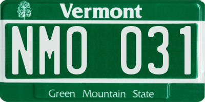 VT license plate NMO031