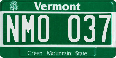 VT license plate NMO037