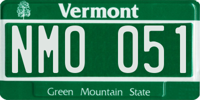 VT license plate NMO051