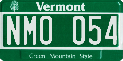 VT license plate NMO054