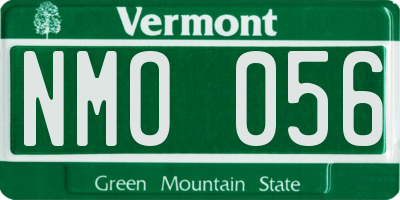 VT license plate NMO056