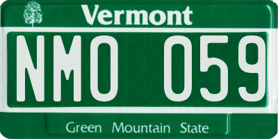VT license plate NMO059