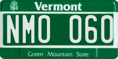 VT license plate NMO060