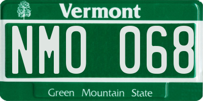 VT license plate NMO068