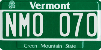 VT license plate NMO070