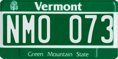 VT license plate NMO073