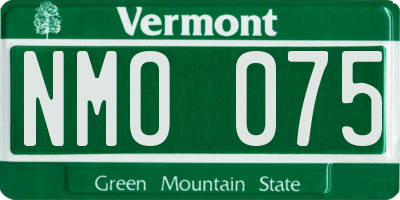 VT license plate NMO075