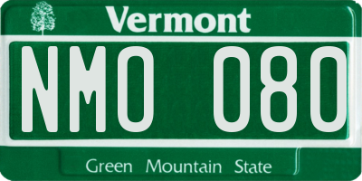 VT license plate NMO080