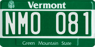 VT license plate NMO081