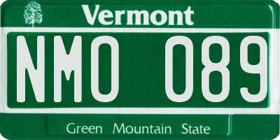 VT license plate NMO089