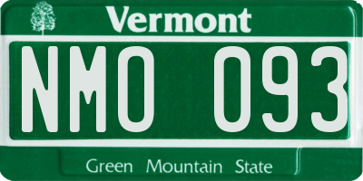 VT license plate NMO093