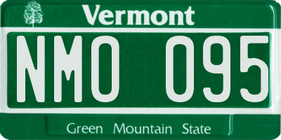 VT license plate NMO095