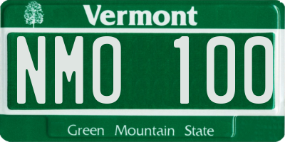 VT license plate NMO100