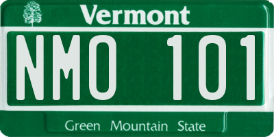 VT license plate NMO101