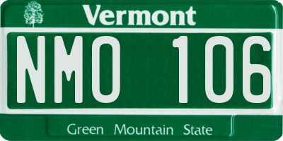 VT license plate NMO106