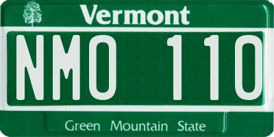 VT license plate NMO110