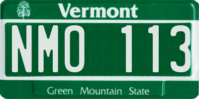 VT license plate NMO113