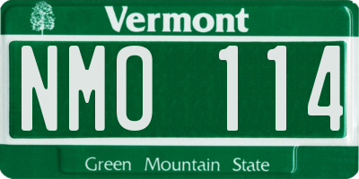 VT license plate NMO114