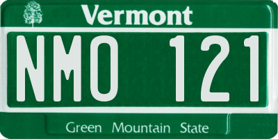 VT license plate NMO121