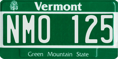 VT license plate NMO125