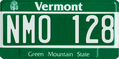 VT license plate NMO128