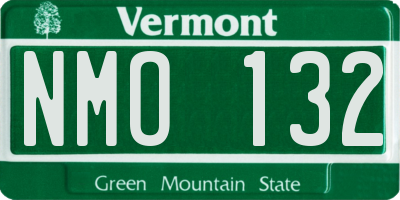 VT license plate NMO132