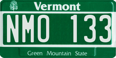 VT license plate NMO133