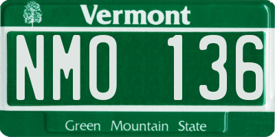 VT license plate NMO136