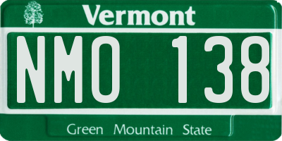 VT license plate NMO138