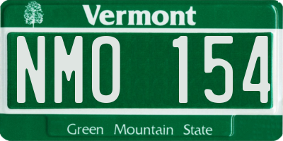 VT license plate NMO154