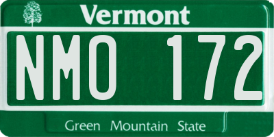 VT license plate NMO172