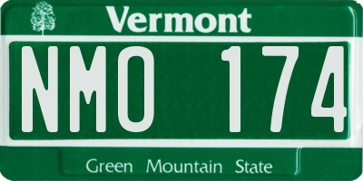 VT license plate NMO174