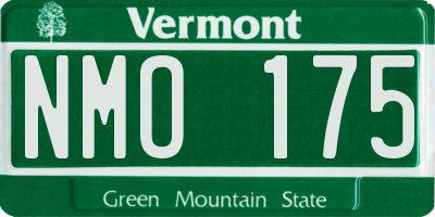VT license plate NMO175