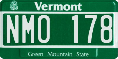 VT license plate NMO178