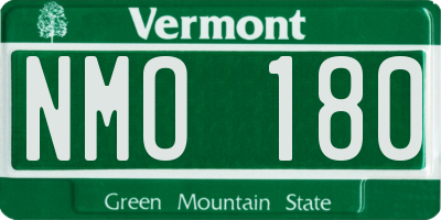 VT license plate NMO180