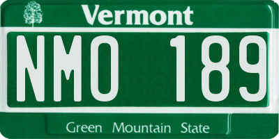 VT license plate NMO189