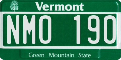 VT license plate NMO190