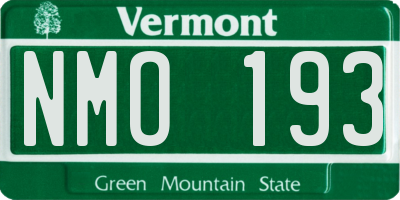 VT license plate NMO193