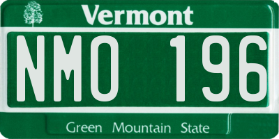 VT license plate NMO196