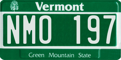 VT license plate NMO197