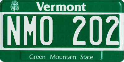 VT license plate NMO202